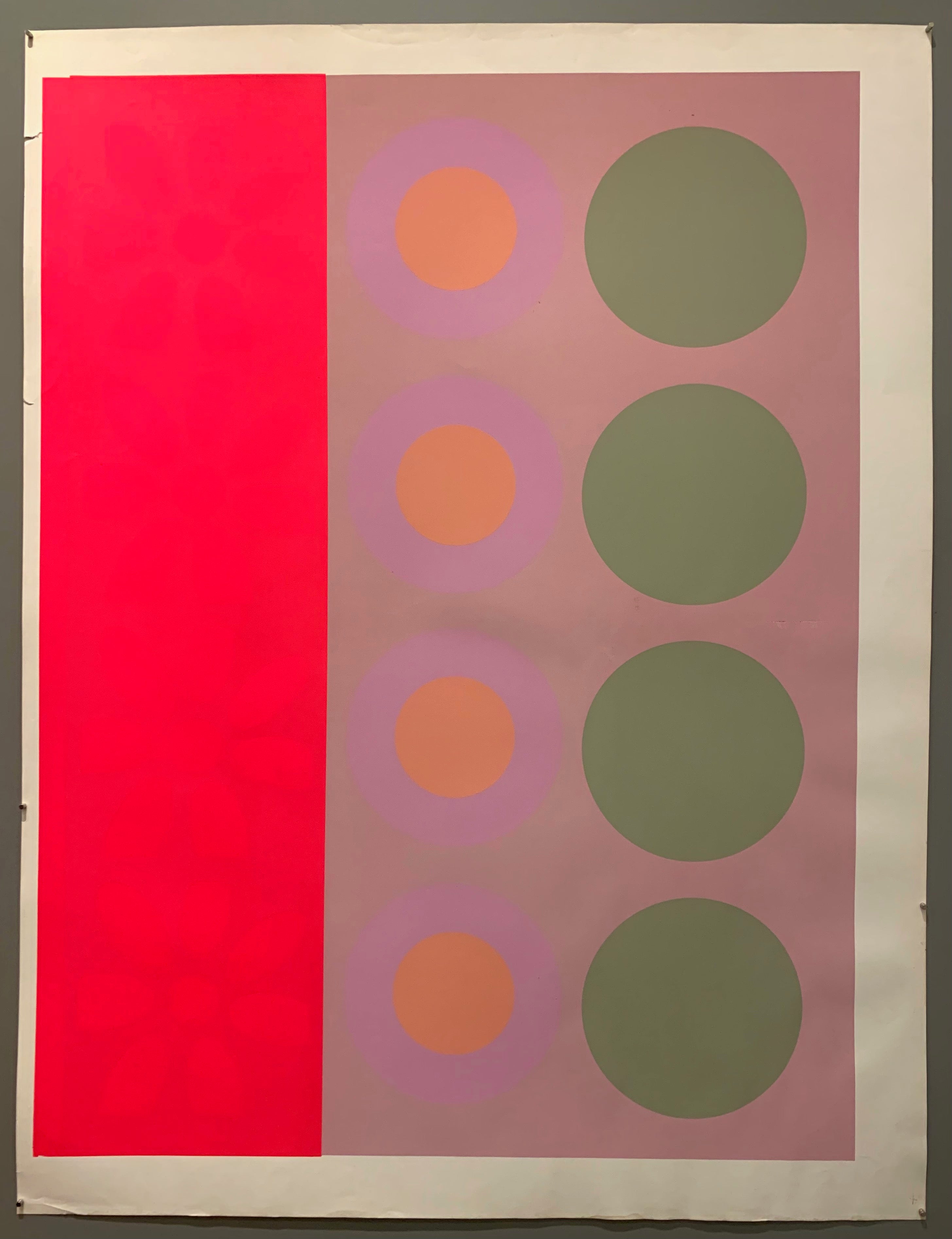 One row of flowers, one row of targets, and one row of circles