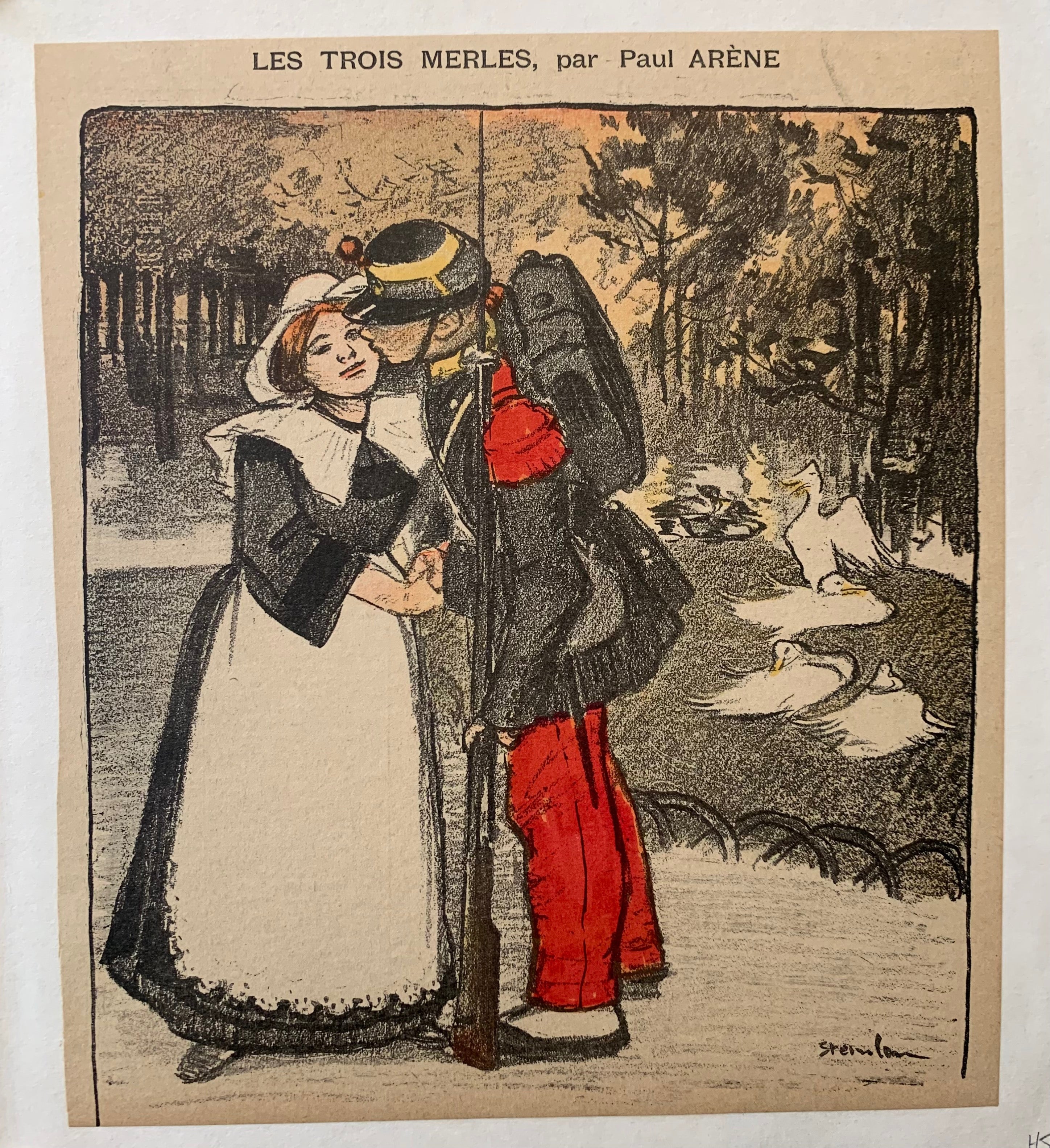 Les Trois Merles Print