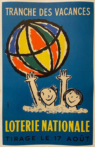 Link to Loterie Nationale Tranche des Vacances Poster ✓France, c. 1960 Product