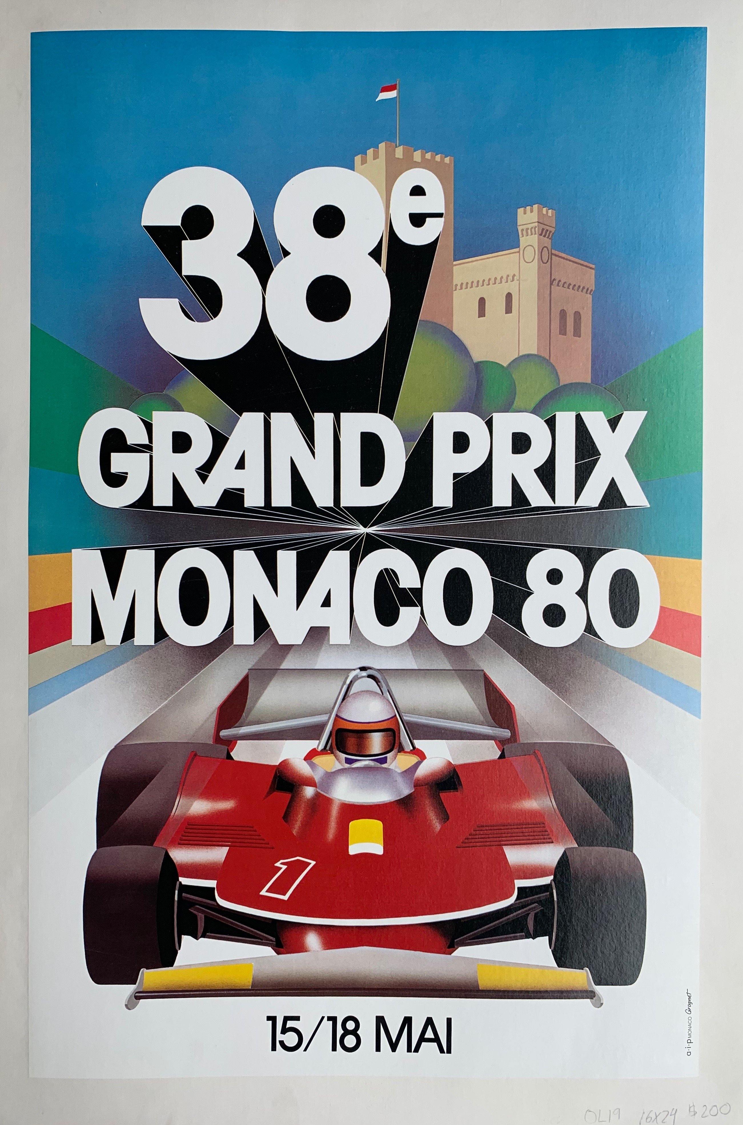 38e Grand Prix Monaco 80 -- 15/18 Mai – Poster Museum