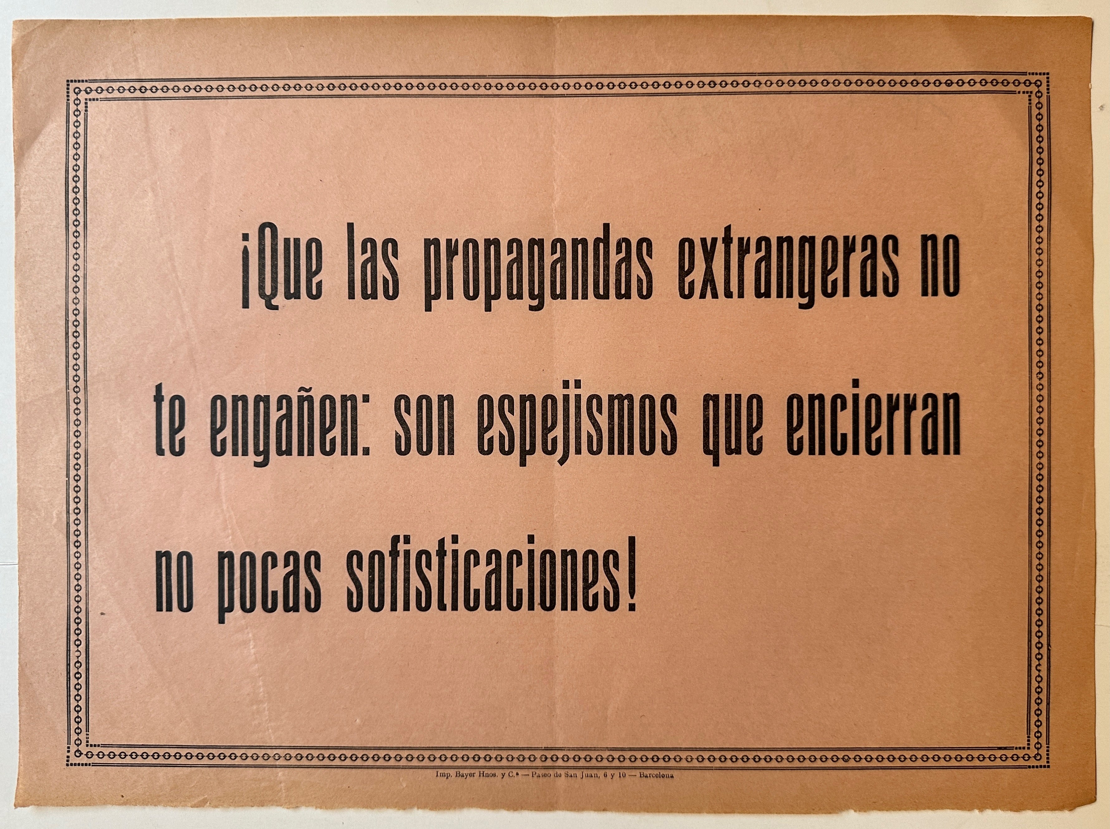 12.5x17.5 spanish civil war era poster promoting isolationist ideology and purchase of national goods, propaganda