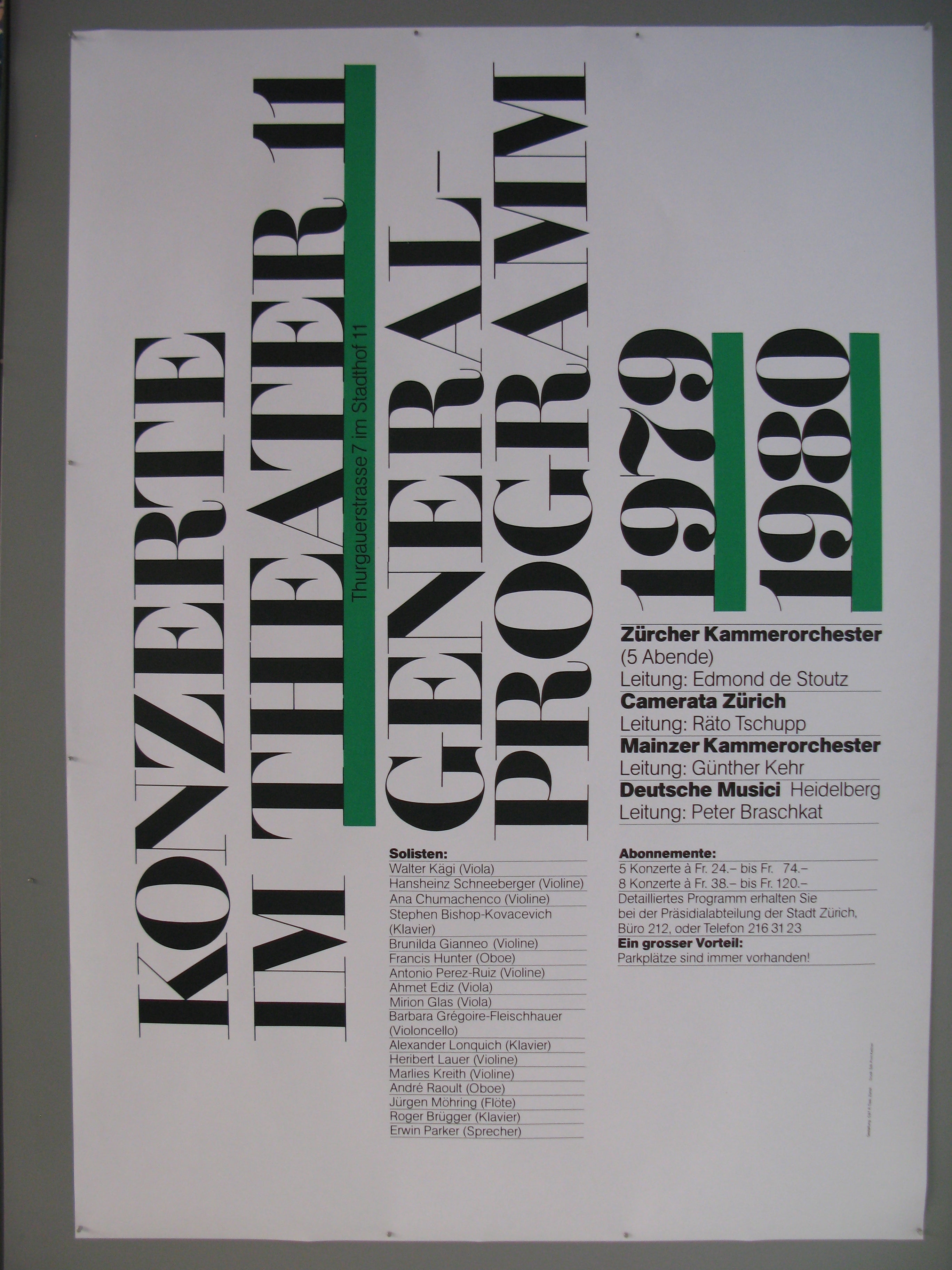 Konzert im Theater 11 Swiss Poster