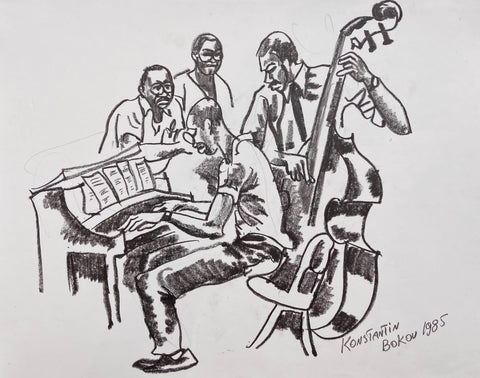 Link to Pianist and Cellist Konstantin Bokov Charcoal DrawingU.S.A, 1985 Product