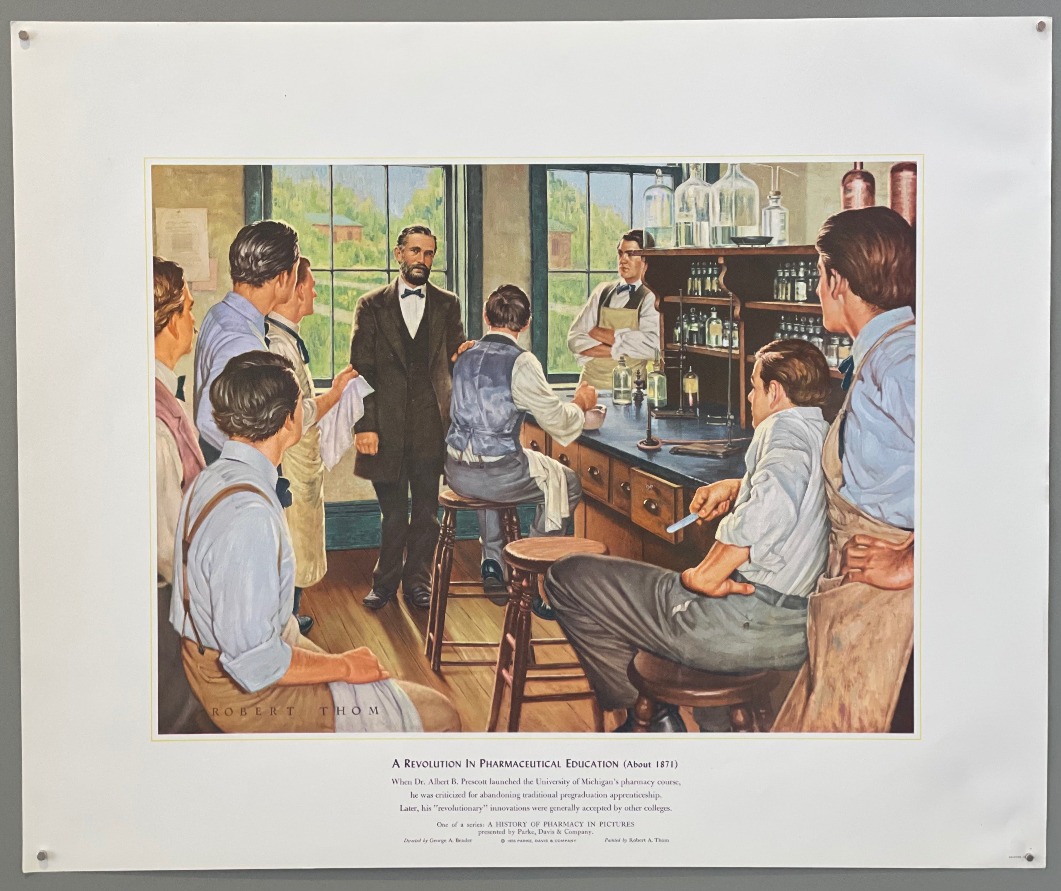 poster of pharmacists in a classroom