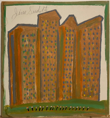Link to Dotted Buildings #137, Jimmie Lee Sudduth PaintingU.S.A, c. 1995 Product
