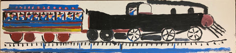 Link to Black and Blue Train #05, Jimmie Lee Sudduth PaintingU.S.A, c. 1995 Product