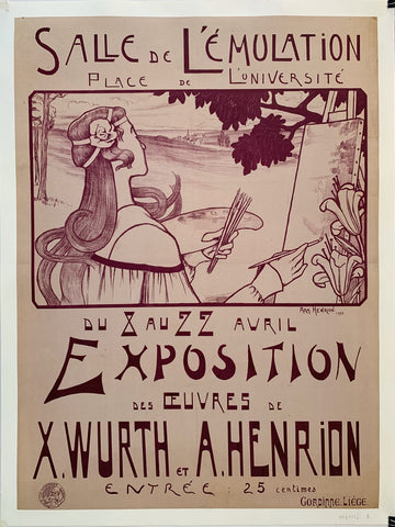 Link to Salle de Le Mulation Place de Luniversite du Auzz Avril Exposition des Ceuvres de X Wurth et A HenrionFrance Product