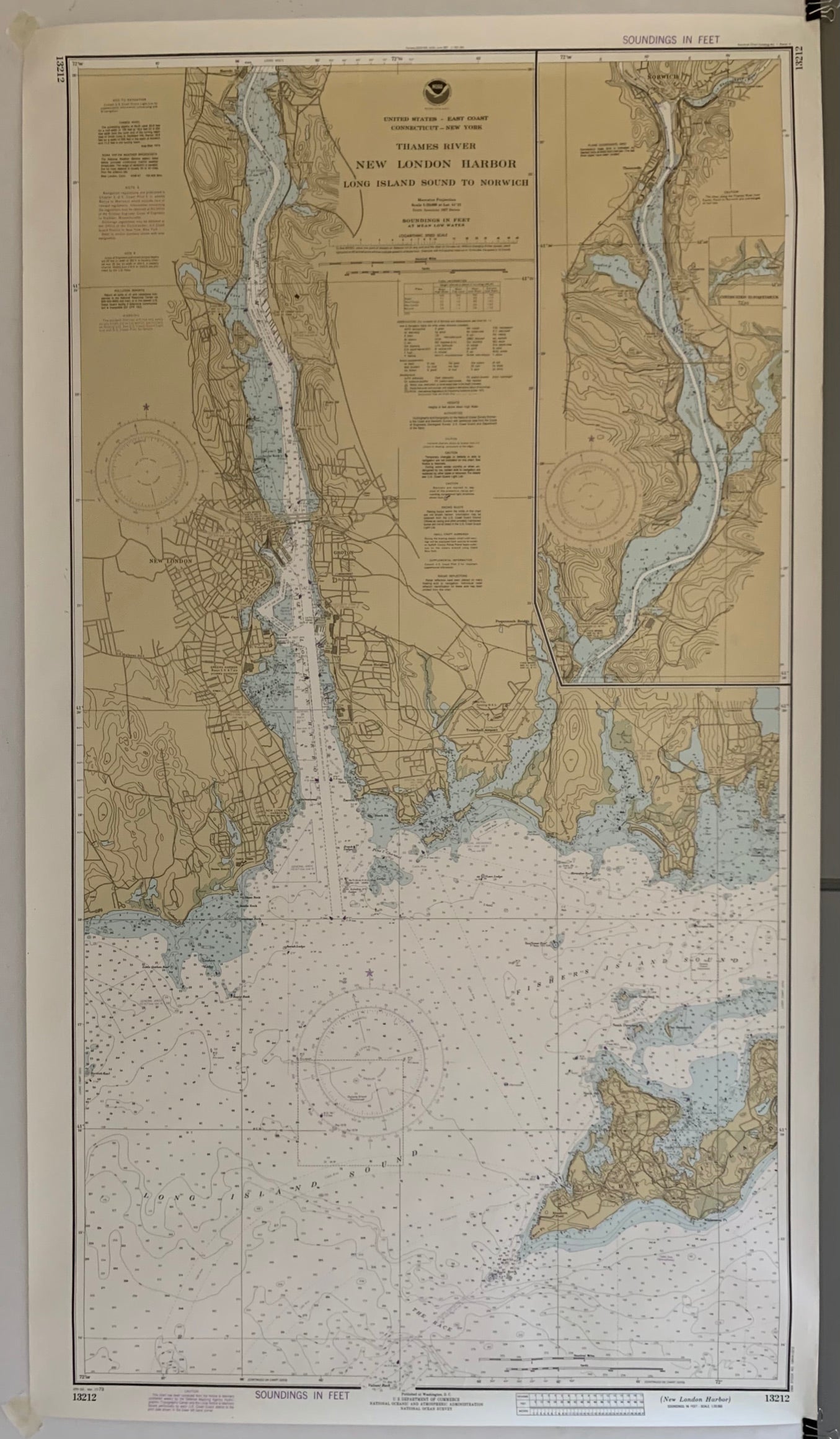 A map of the New London Harbor