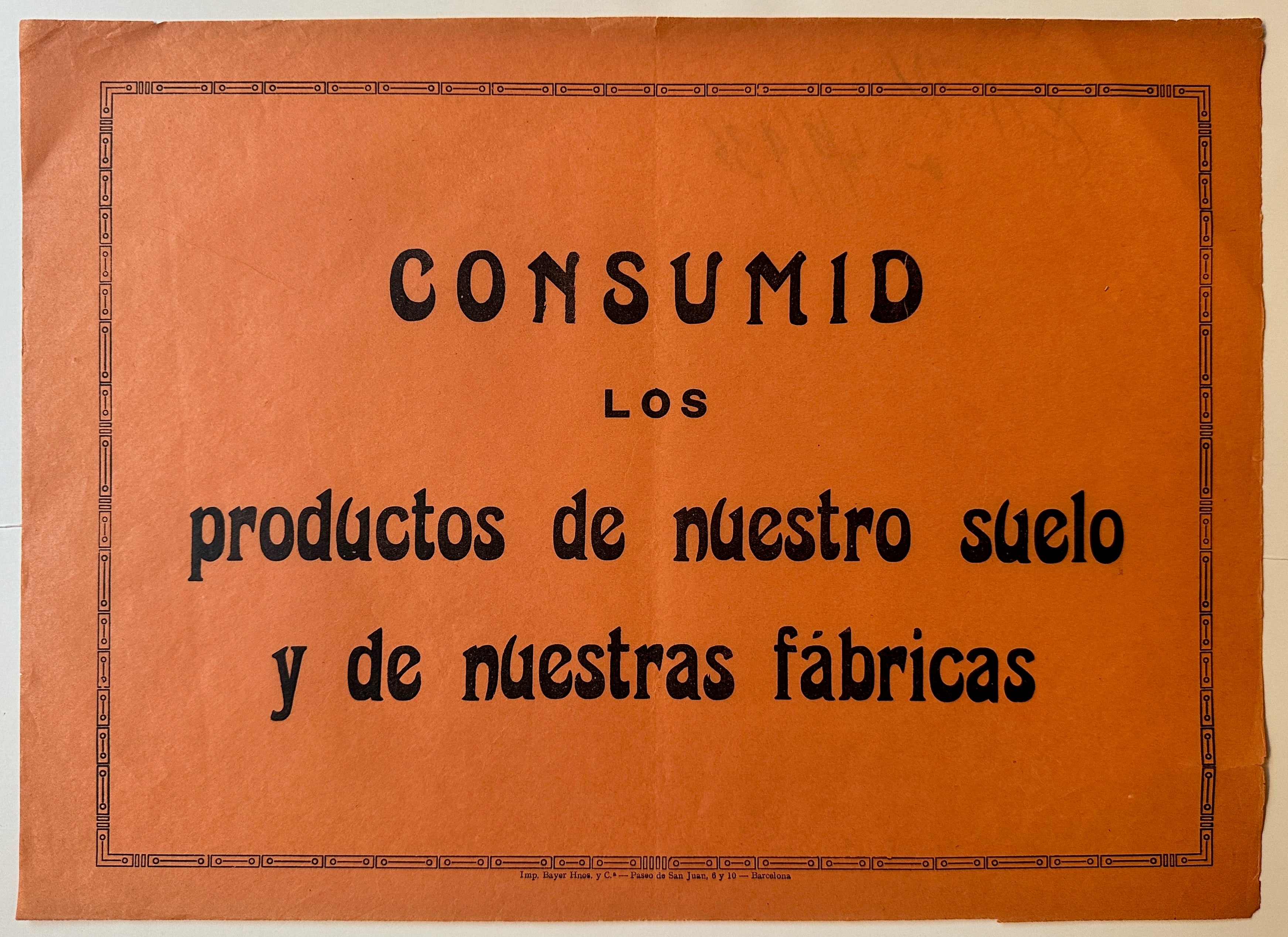 12.5x17.5 spanish civil war era poster promoting isolationist ideology and purchase of national goods, propaganda
