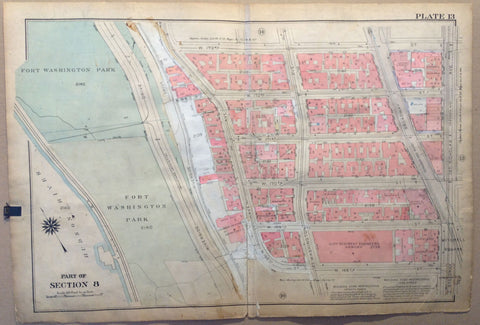 Link to NYC Bronx Map - Part of Section 8, Fort Washington Park, Hudson River & Riverside DriveU.S.A c. 1921 Product