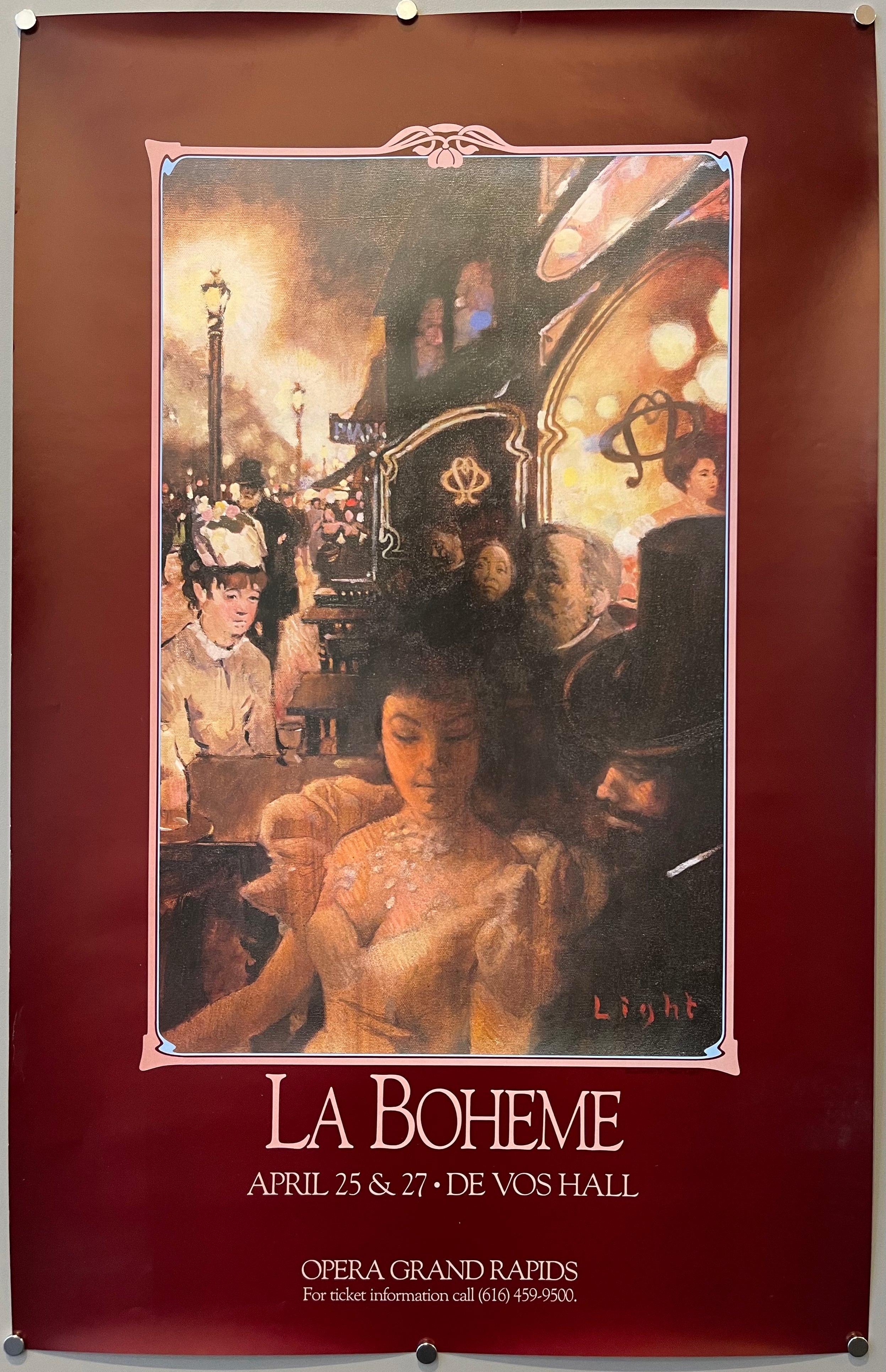 poster of a painting of a bistro