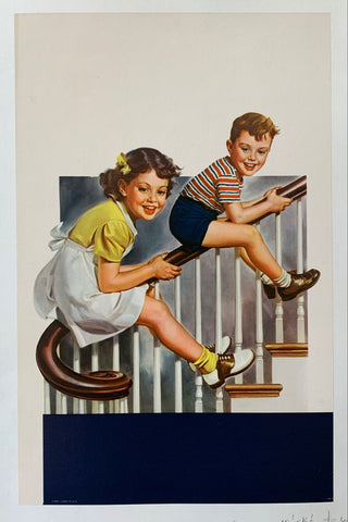 Link to  Brother And Sister On Stairs PosterU.S.A., c.1950.  Product