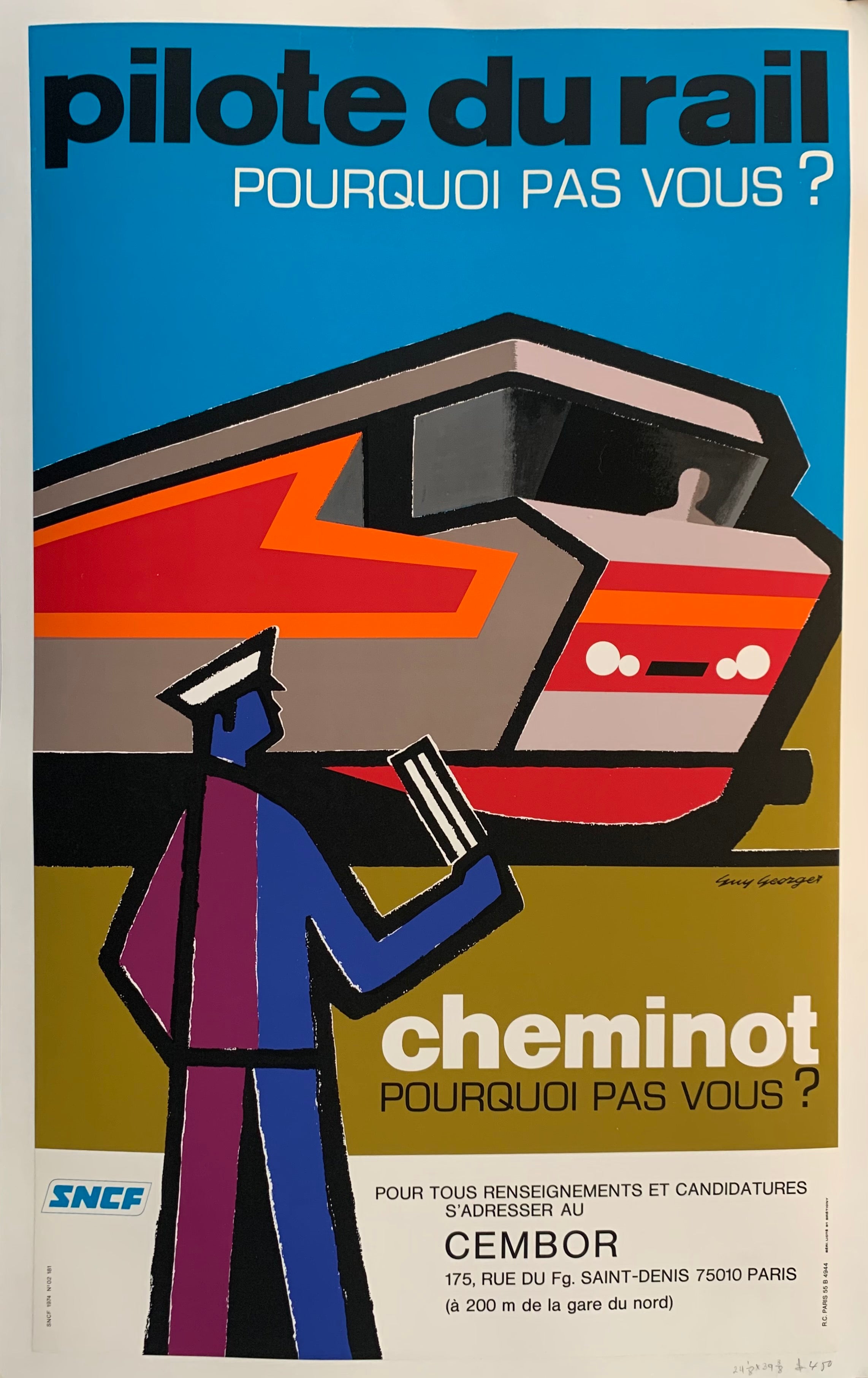 Pilote du Rail Cheminot Poster ✓