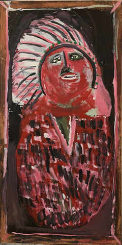 Link to Native American Chief in Red #59, Jimmie Lee Sudduth PaintingU.S.A, c. 1995 Product