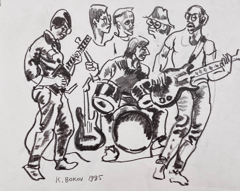 Link to Three Man Band Konstantin Bokov Charcoal DrawingU.S.A, 1985 Product