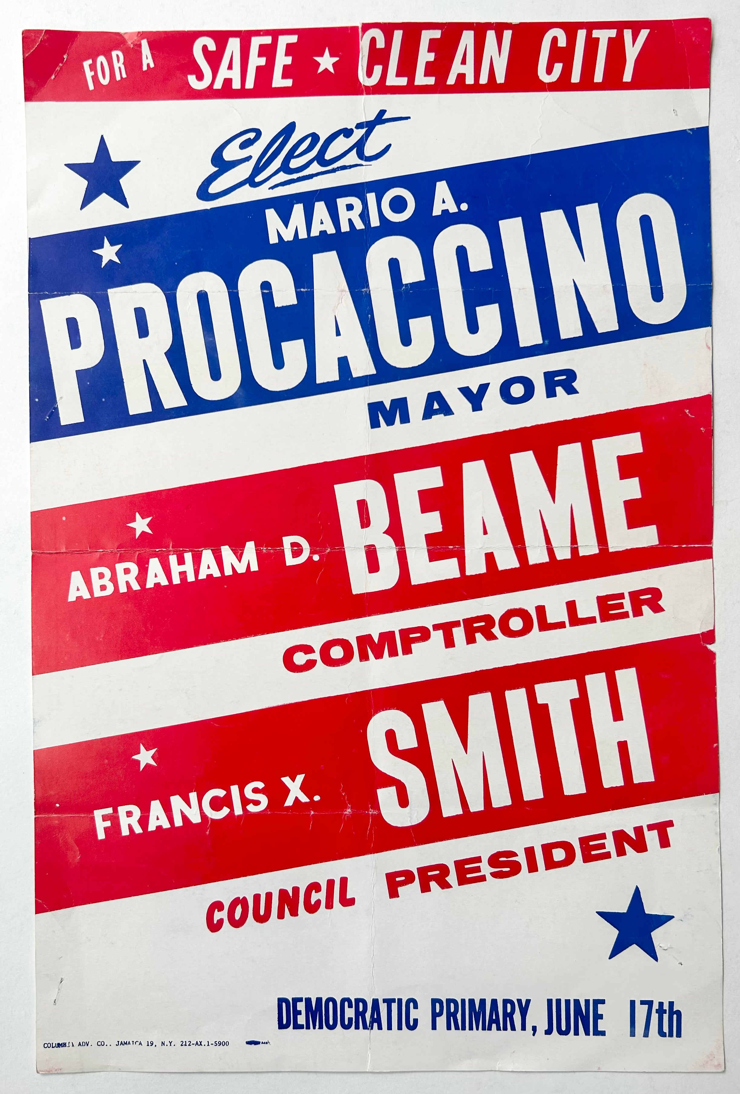 Elect Mario A. Procaccino Poster