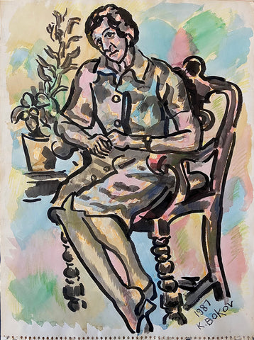 Link to Portrait of a Seated Woman Konstantin Bokov PaintingU.S.A, 1987 Product