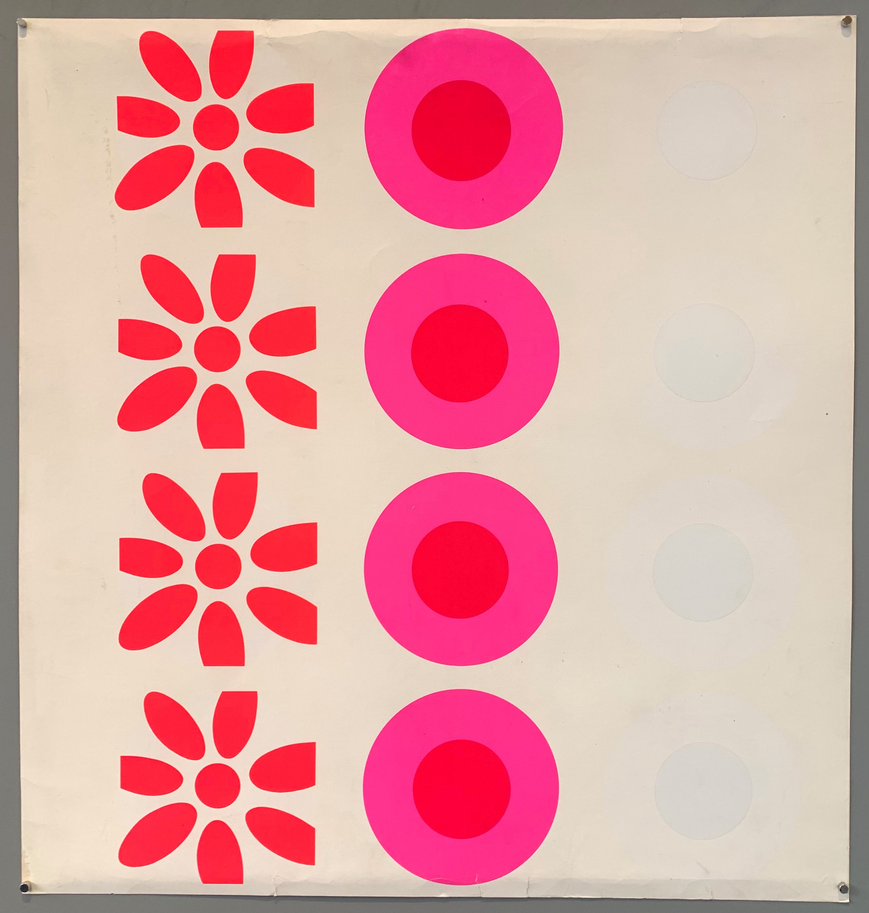 Two rows of targets and flowers