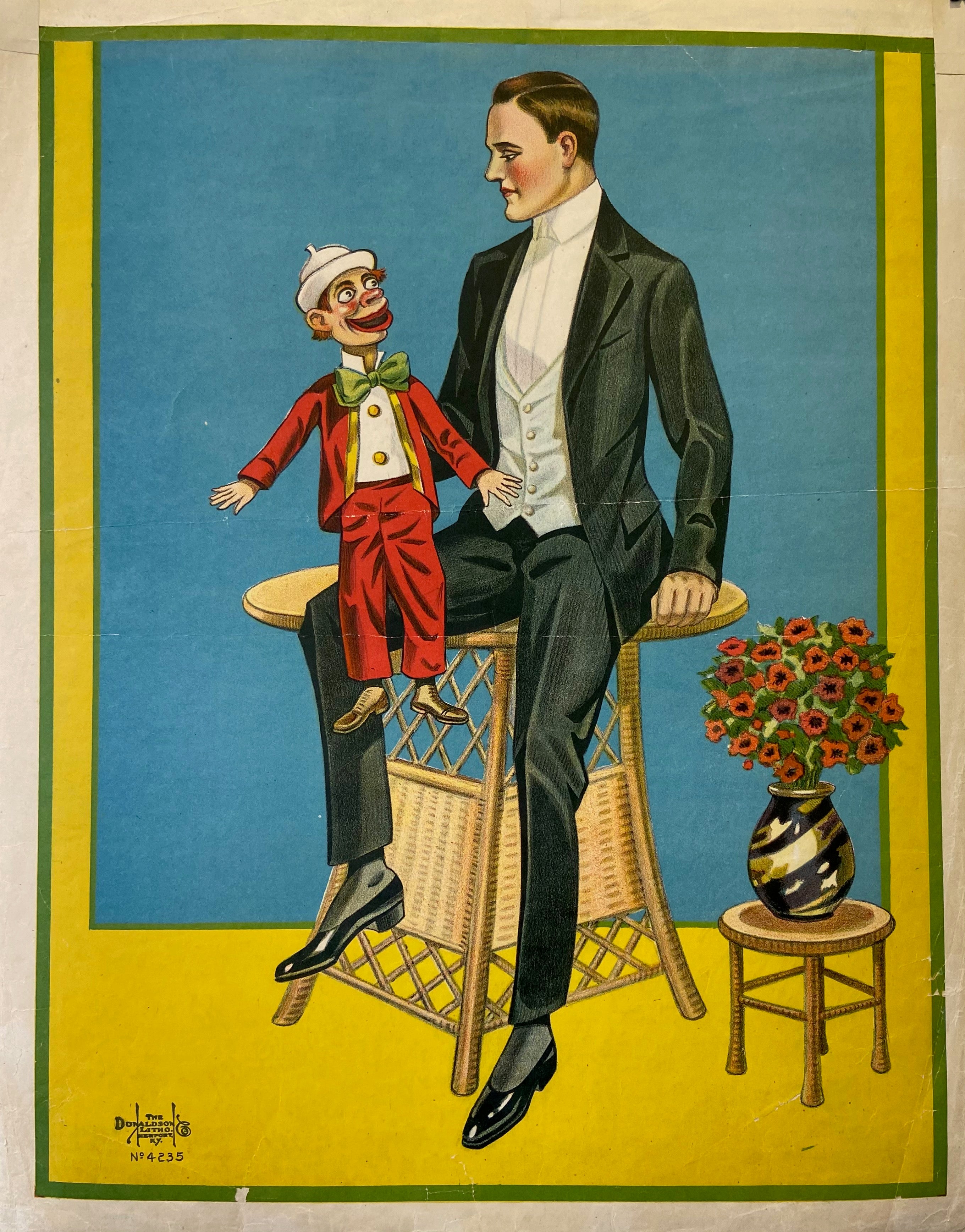 Poster of a ventriloquist with his puppet