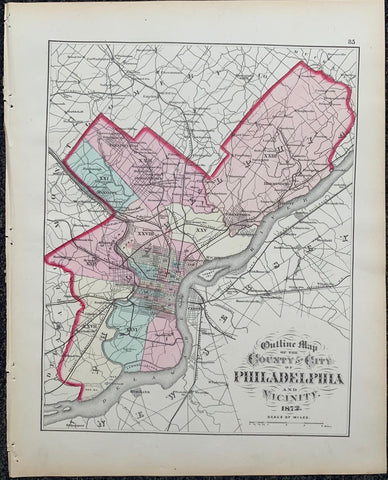Link to Outline Map of the County and City of PhiladelphiaU.S.A. C. 1872 Product