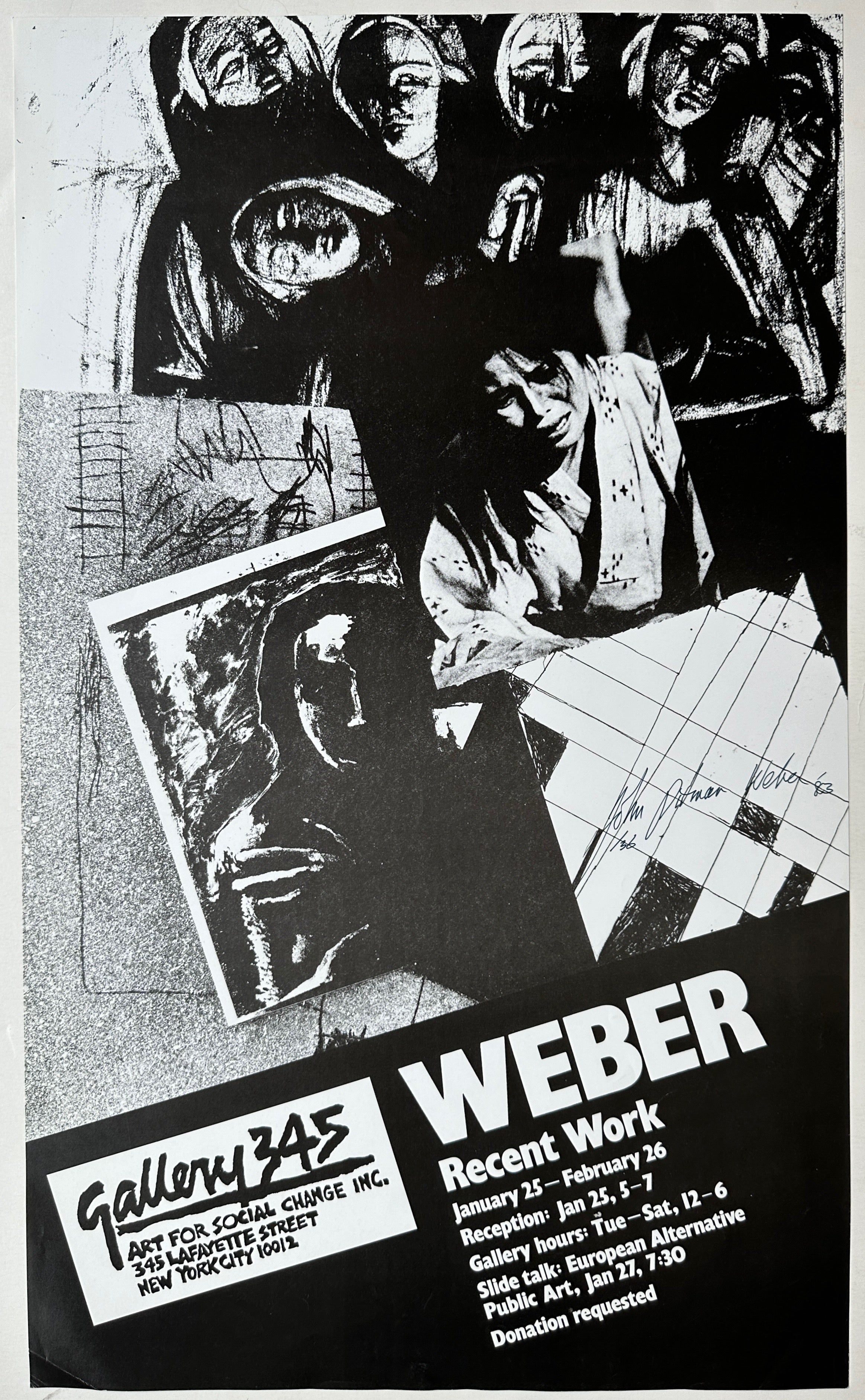 22x13 paper poster for Gallery 345 of Weber's work