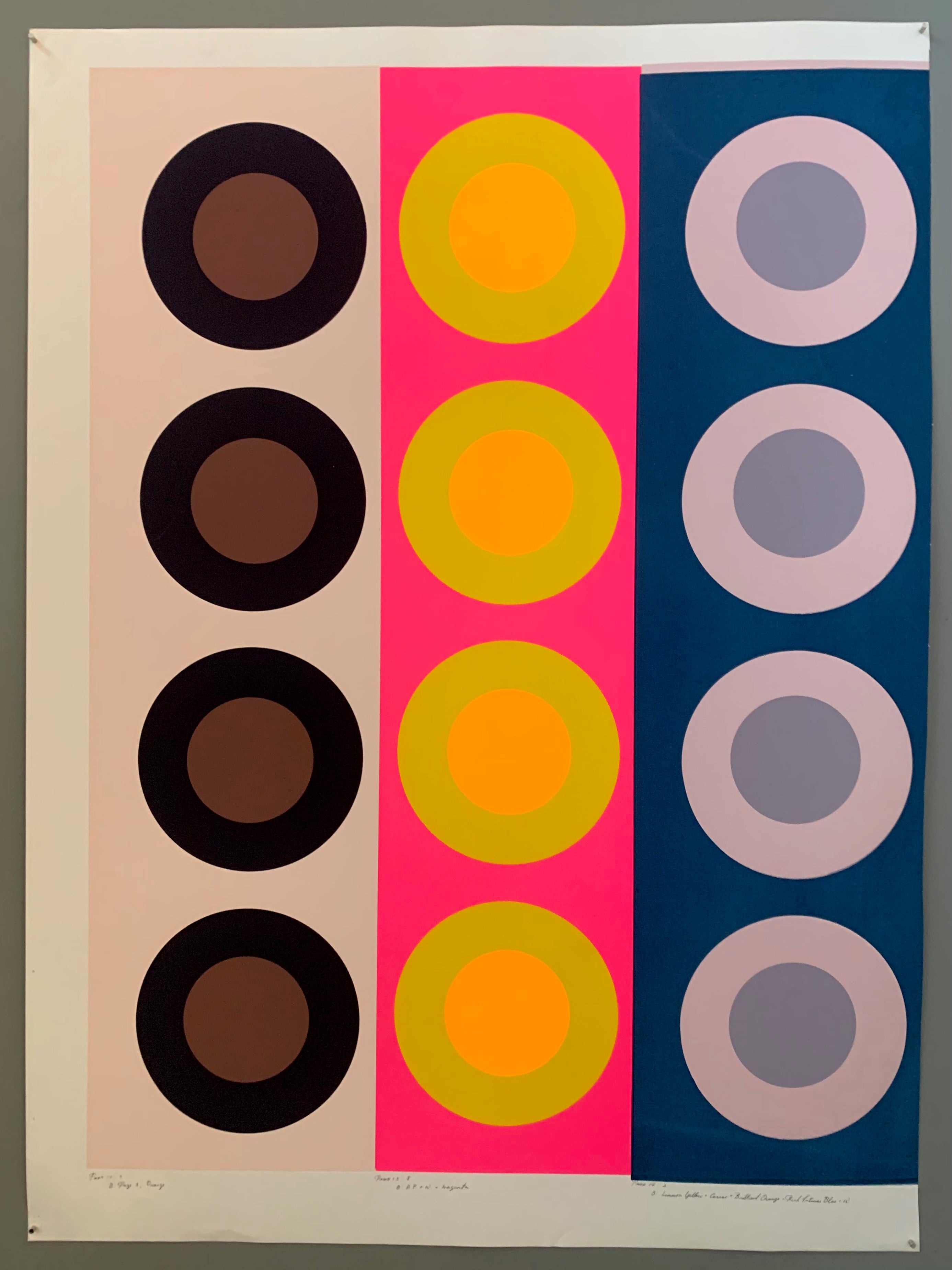 Three panels of targets