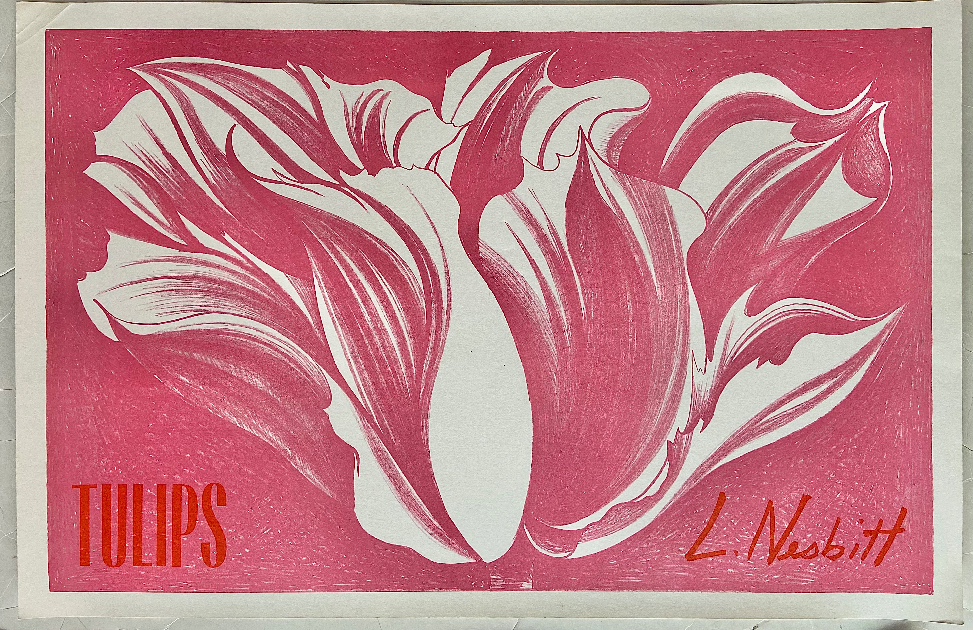 pink tulip print