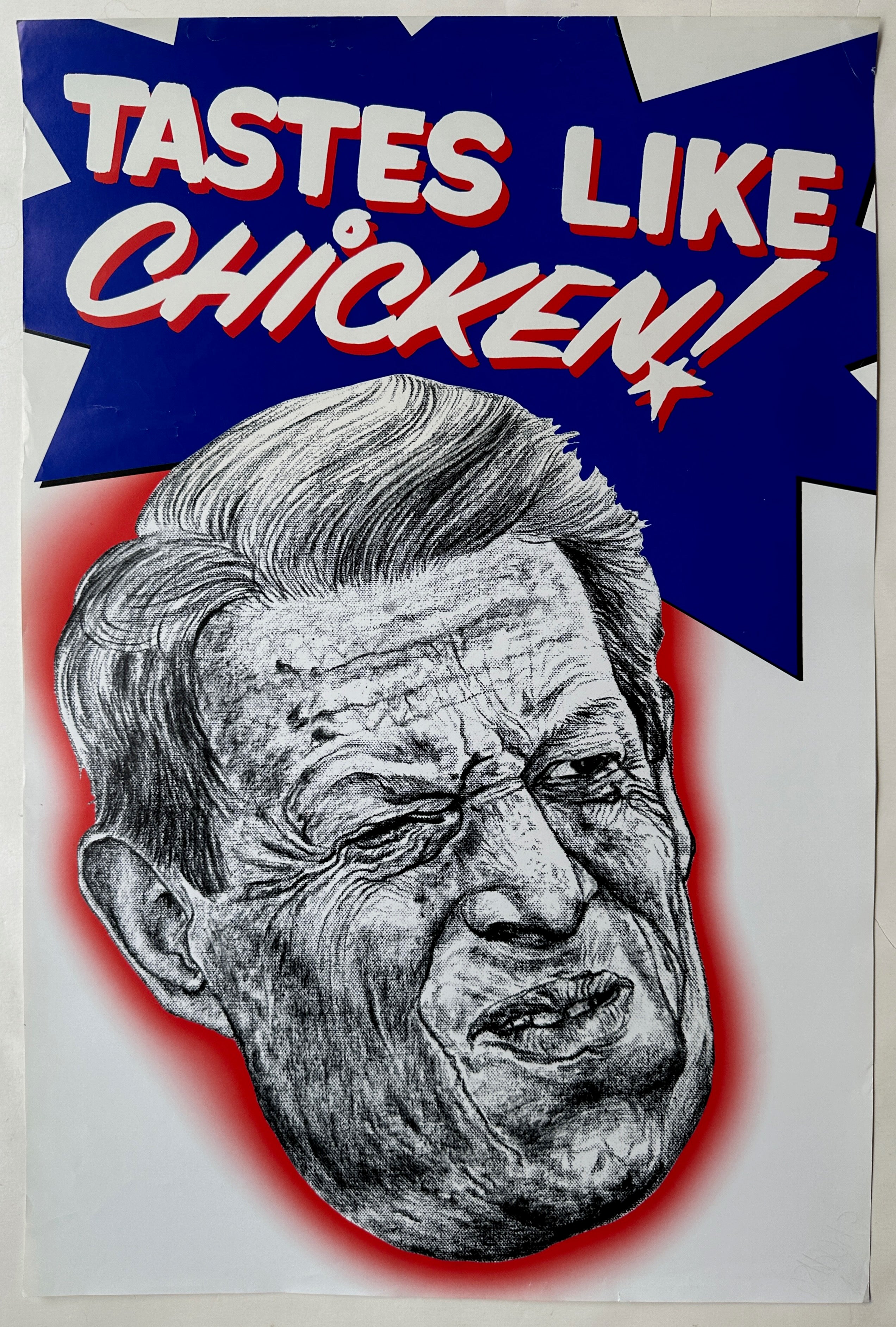 24x16 poster 2000 presidential elections caricature of al gore with derogatory text