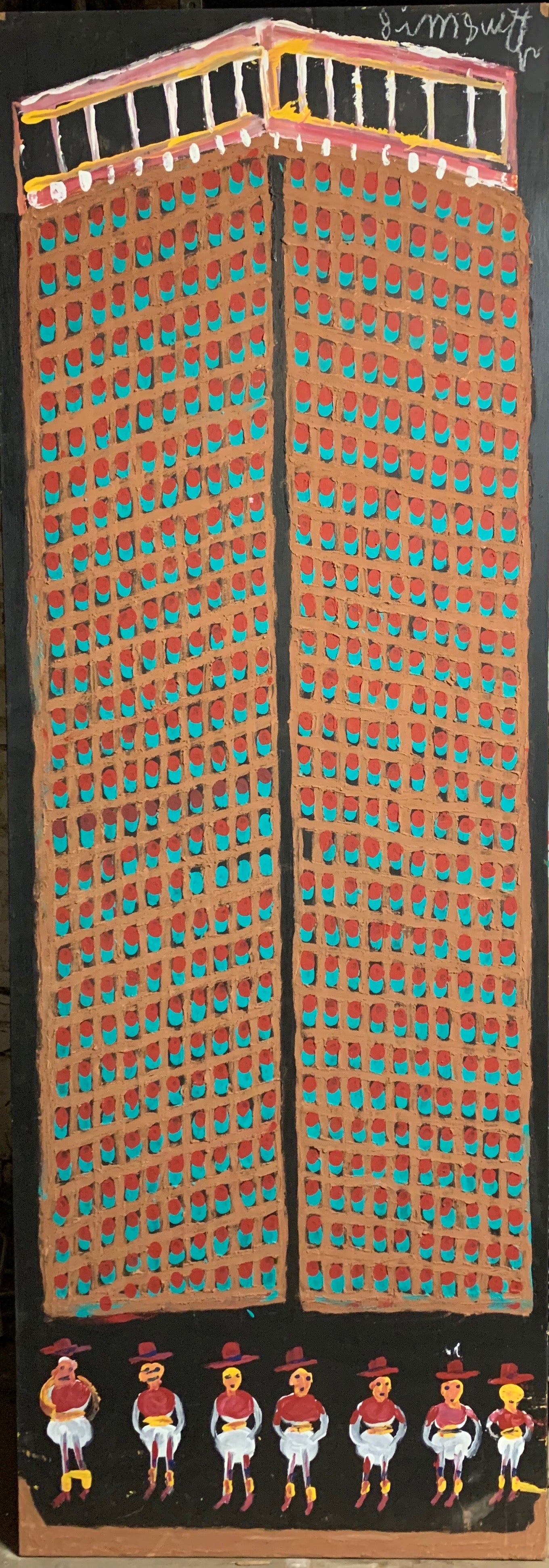 Apartment With Cowgirls #03, Jimmie Lee Sudduth Painting