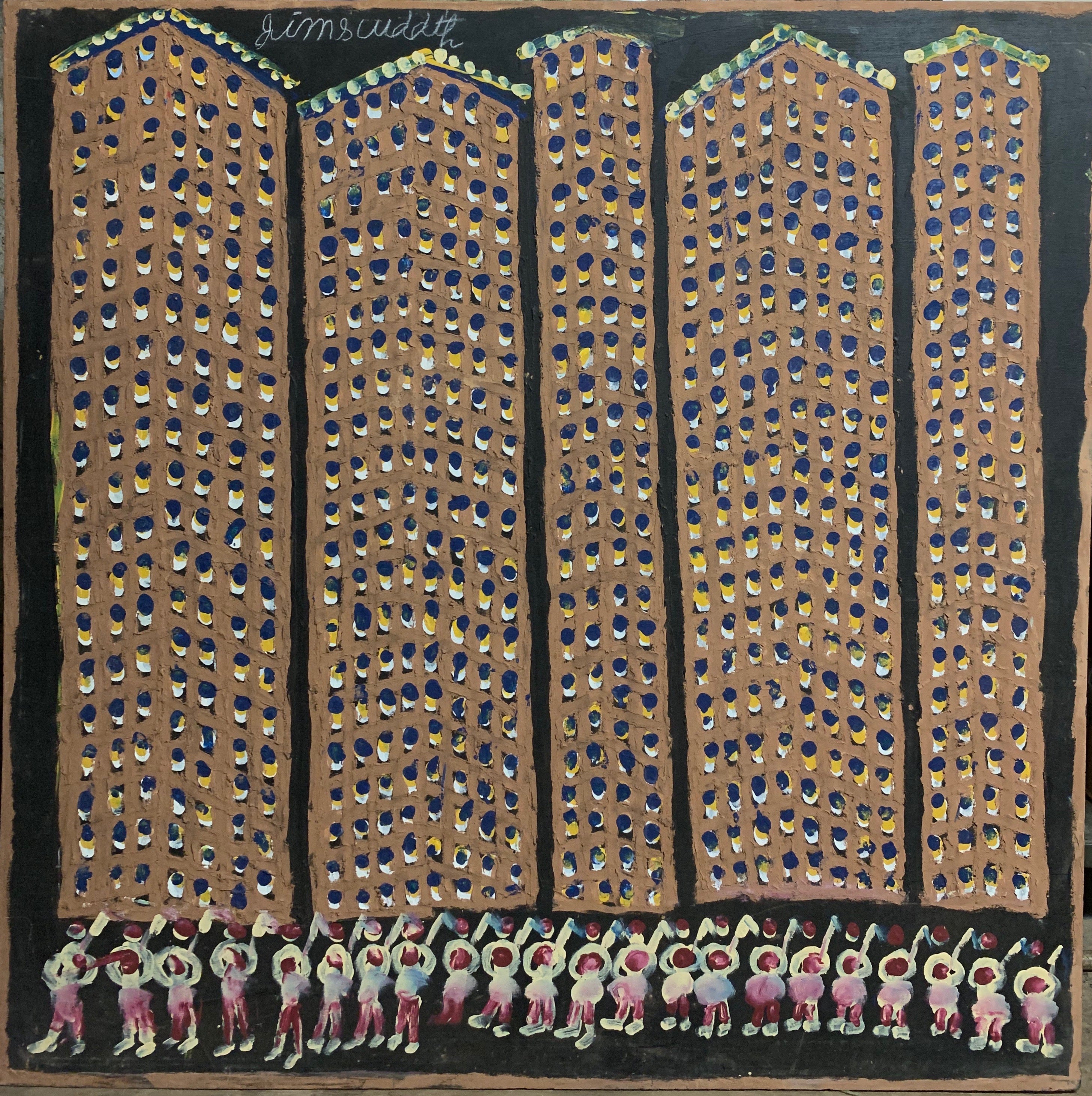 Apartment Complex #13, Jimmie Lee Sudduth Painting