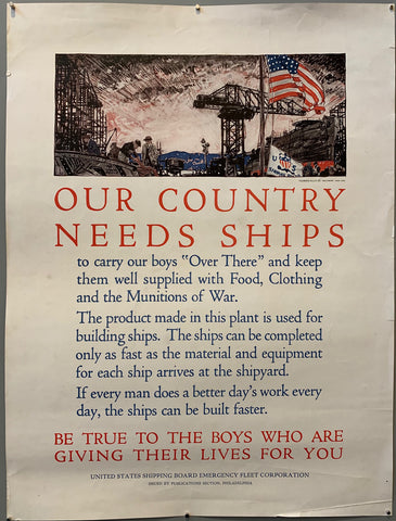 Link to  Our Country Needs Ships PosterU.S.A, 1917  Product