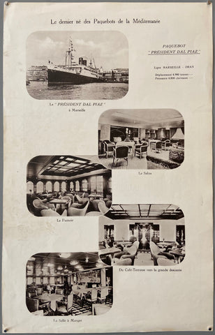 Link to Paquebot "President dal Piaz"/Pathe Palace PosterFrance, c. 1930 Product