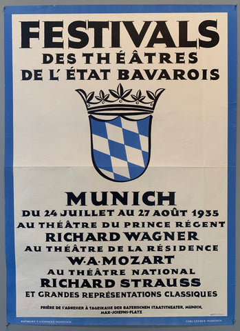Link to Festivals des Théâtres de L'etat Bavarois PosterGermany, c. 1935 Product