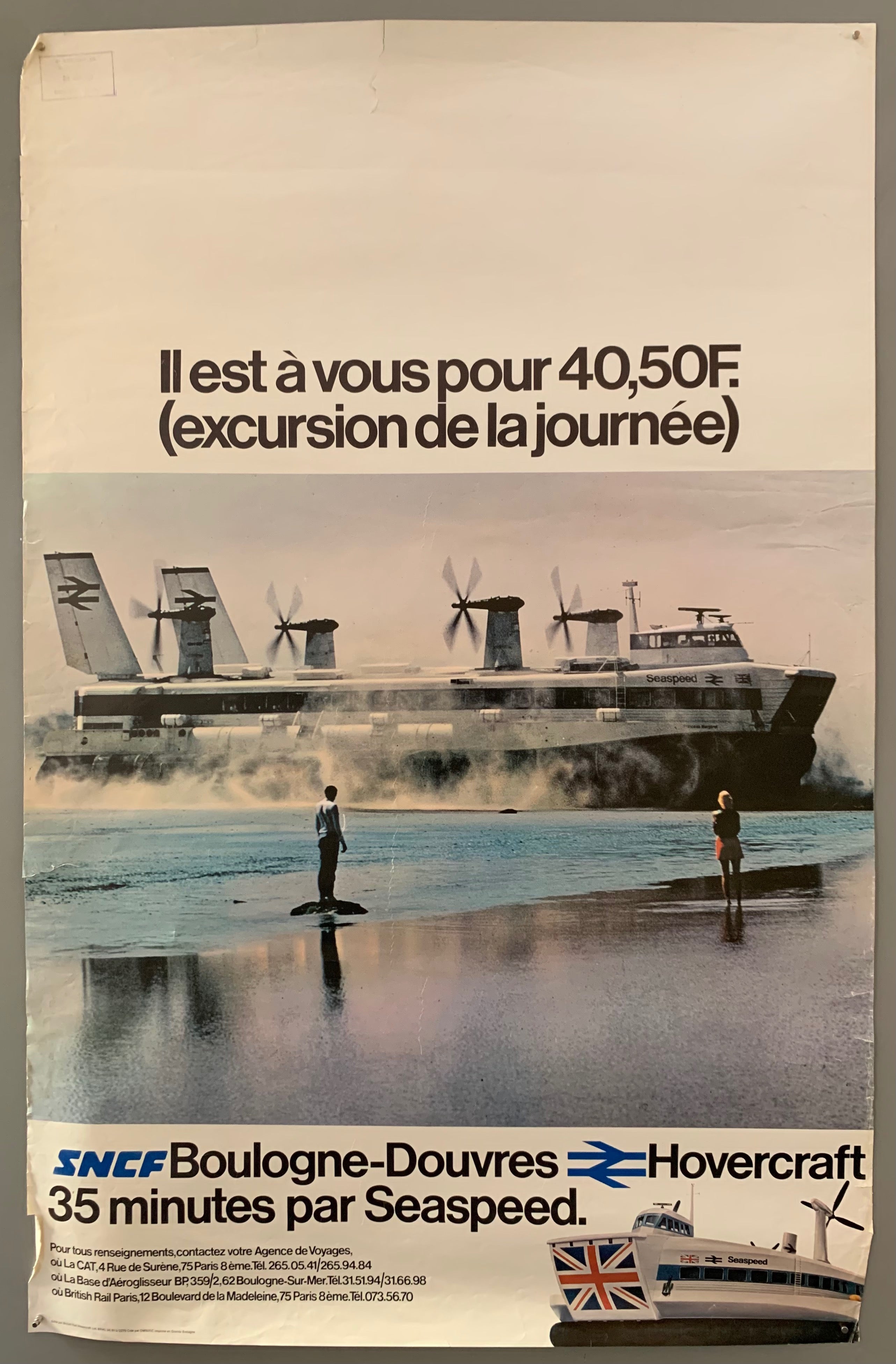 Poster featuring a photograph of the Seaspeed hovercraft