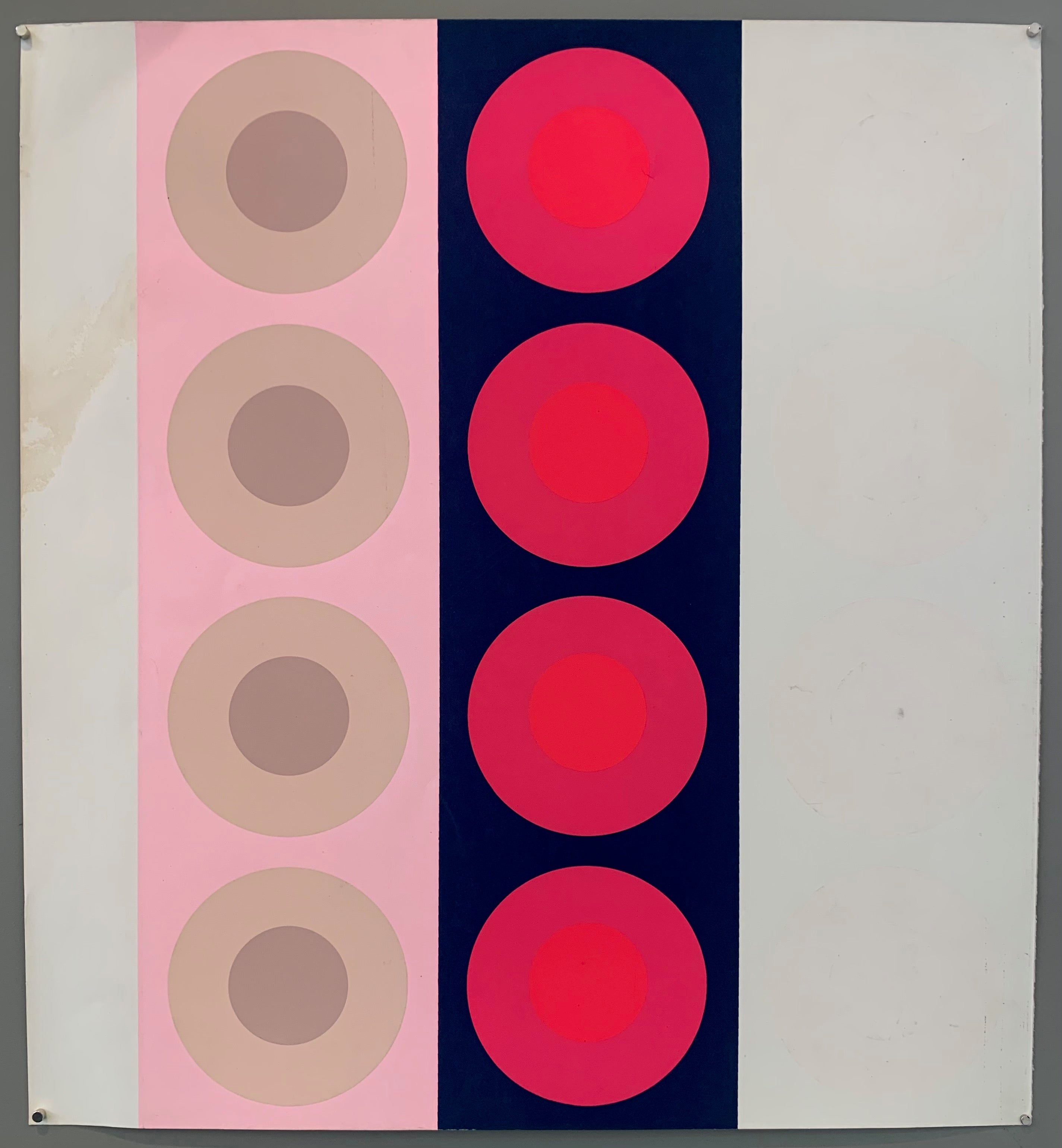 Three rows of targets on colorful panels