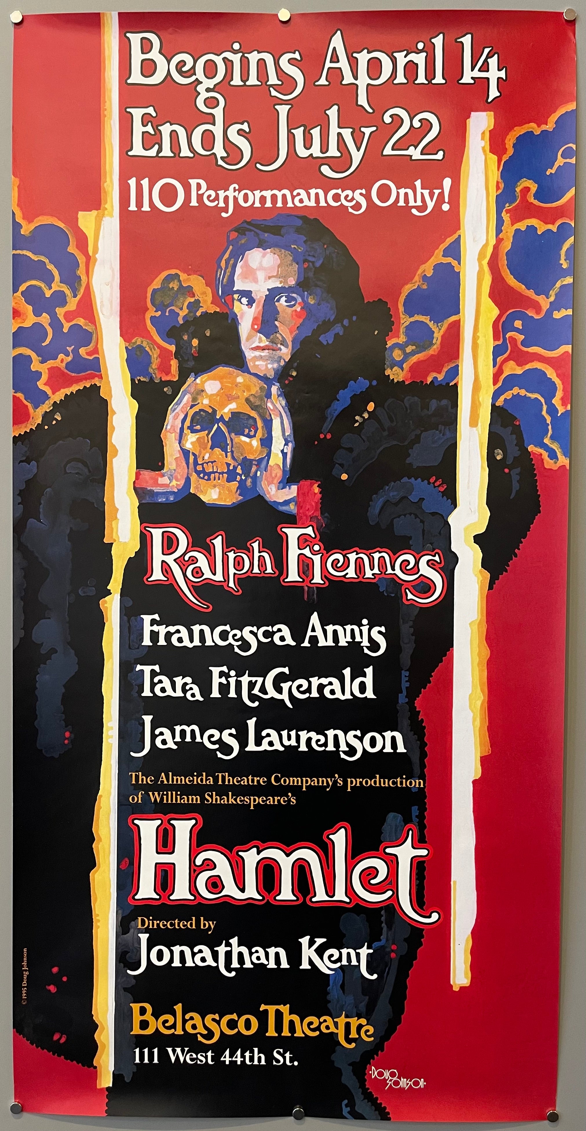 poster of Hamlet holding a skull