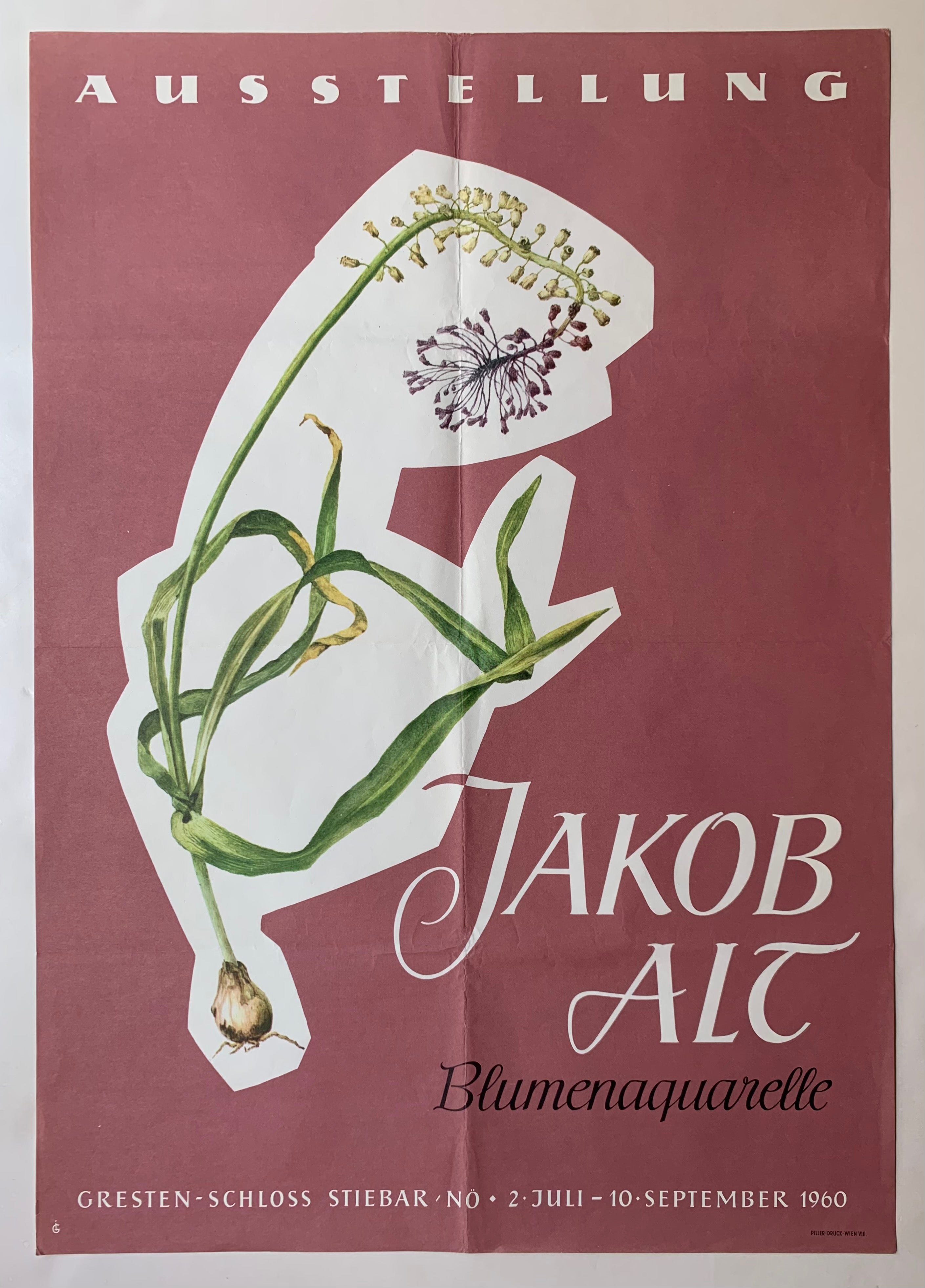 Jakob Alt Blumenaquarelle Poster