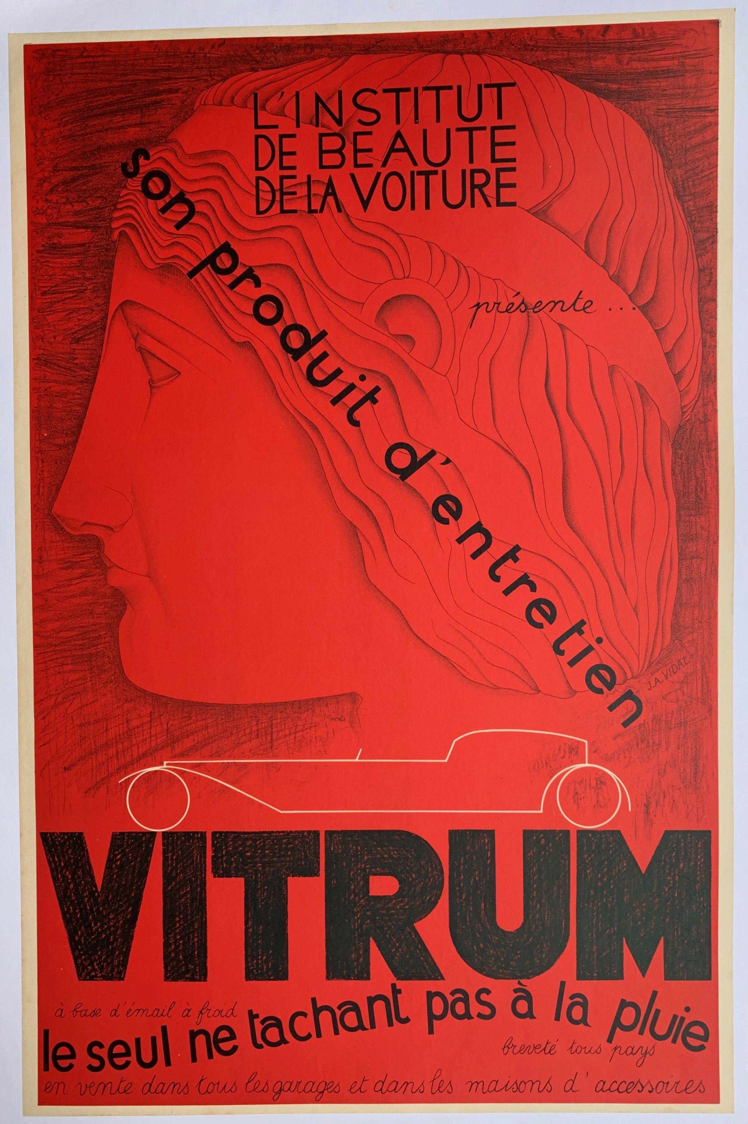 L' Institut De Beaute De La Voiture -- Son Produit d' Entretien -- VITRUM -- le seul ne tachant pas a la pluie - Poster Museum