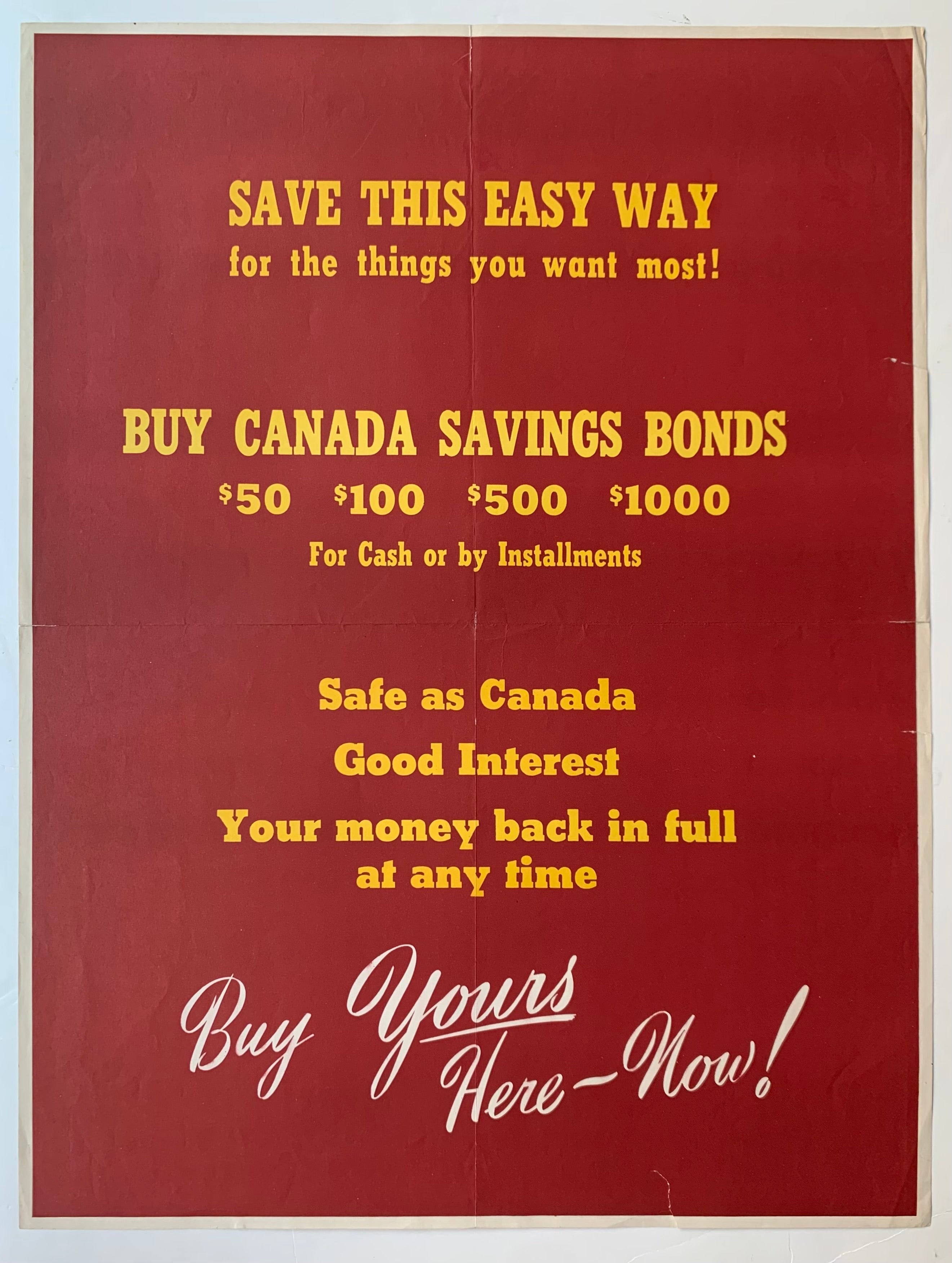Buy Canada Savings Bonds Poster
