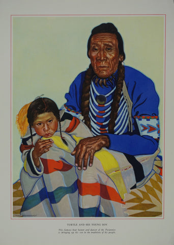 Link to  Portrait of Blackfeet Indian - Turtle and his Young SonWinold Reiss  Product