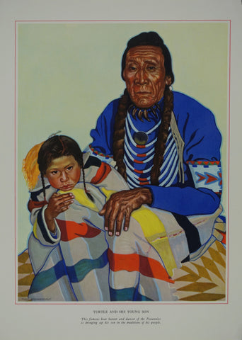 Link to Portrait of Blackfeet Indian - Turtle and his Young SonWinold Reiss Product