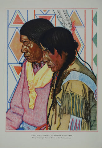 Link to Portrait of Blackfeet Indian - Juniper Buffalo Bull and Little Young ManWinold Reiss Product