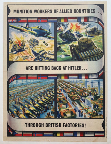 Link to  Munition workers of allied countries are hitting back at hitler through british factories!England, C. 1945  Product