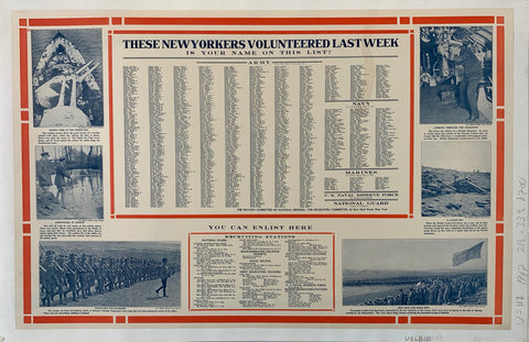 Link to These New Yorkers Volunteered Last Week. Is Your Name on this List?USA, C. 1917 Product