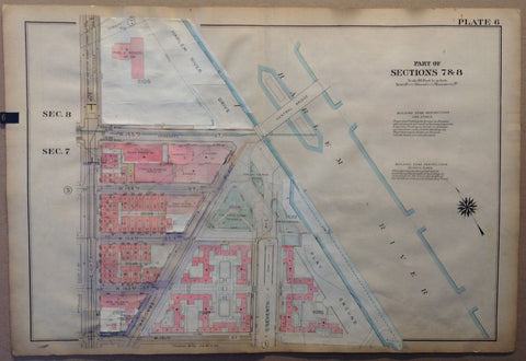 Link to NYC Bronx Map - Part of Sections 7 & 8, Harlem River & Central BridgeU.S.A c. 1921 Product