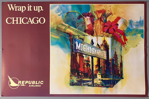 Link to  Republic Airlines Chicago PosterUSA, 1980  Product