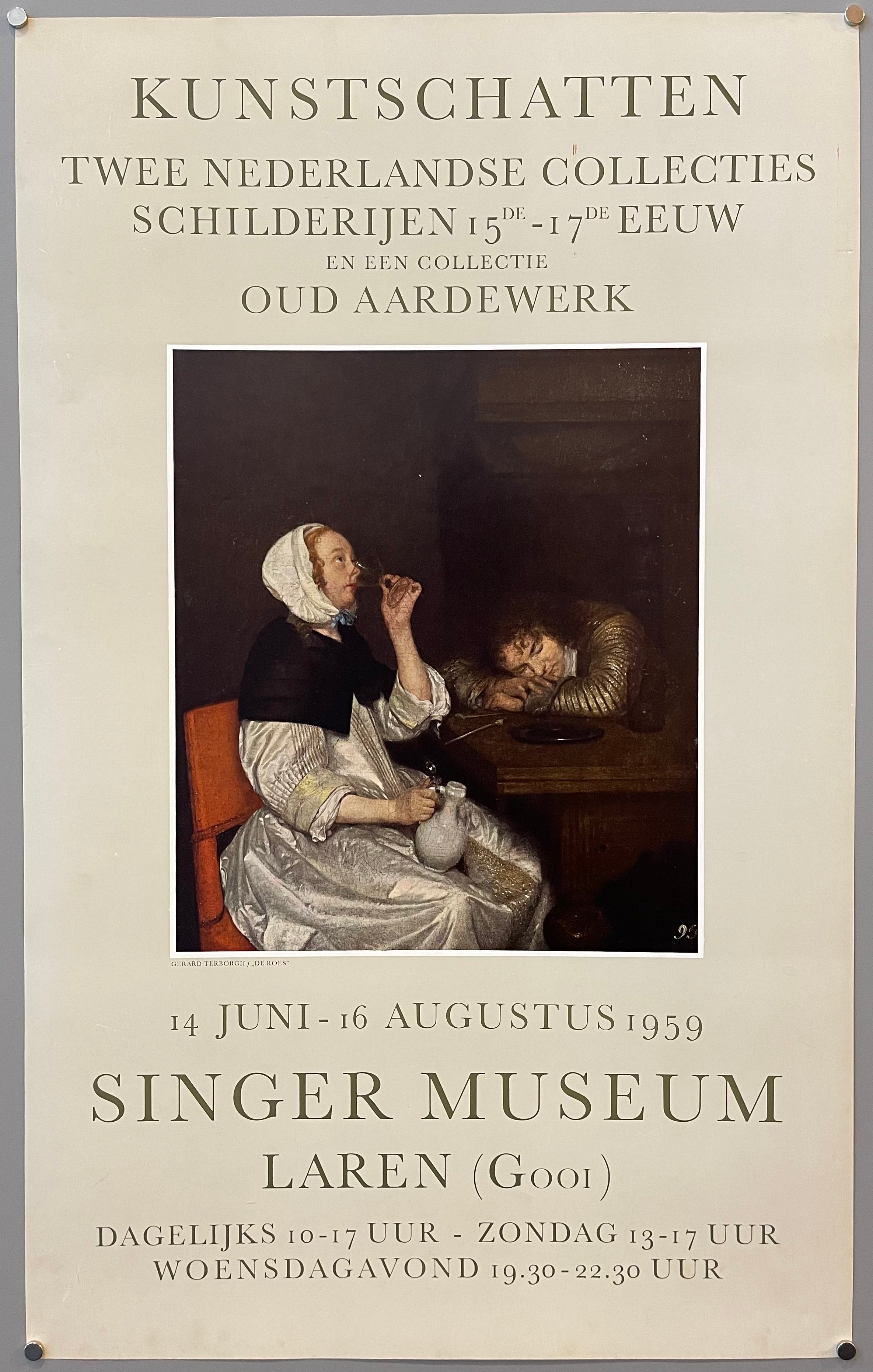poster showing a painting of a woman drinking