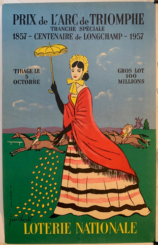 Link to  Loterie Nationale Prix de l'Arc de Triomphe PosterJean Oberle 1957  Product