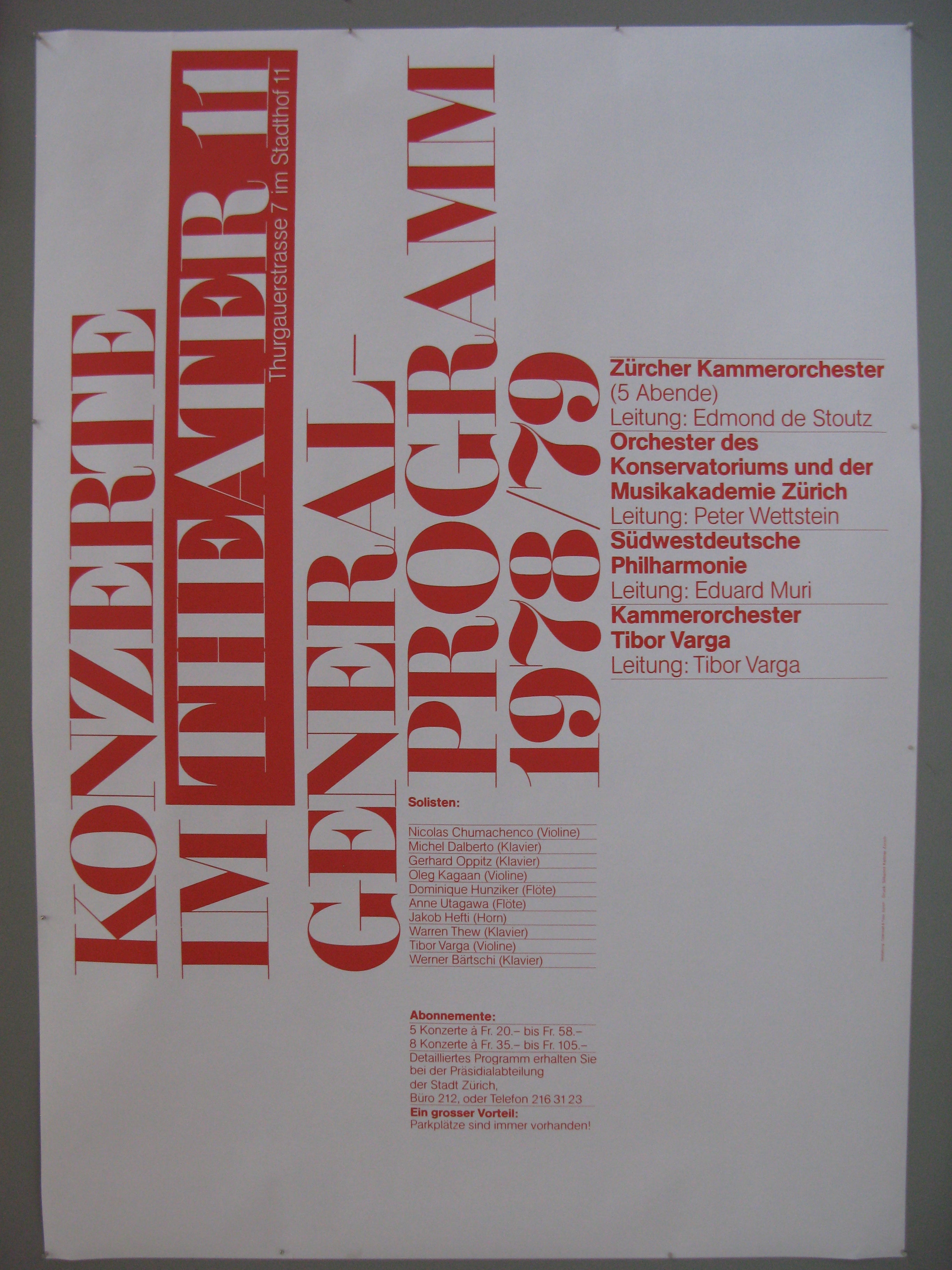 Konzerte Im Theater 11 Swiss Poster