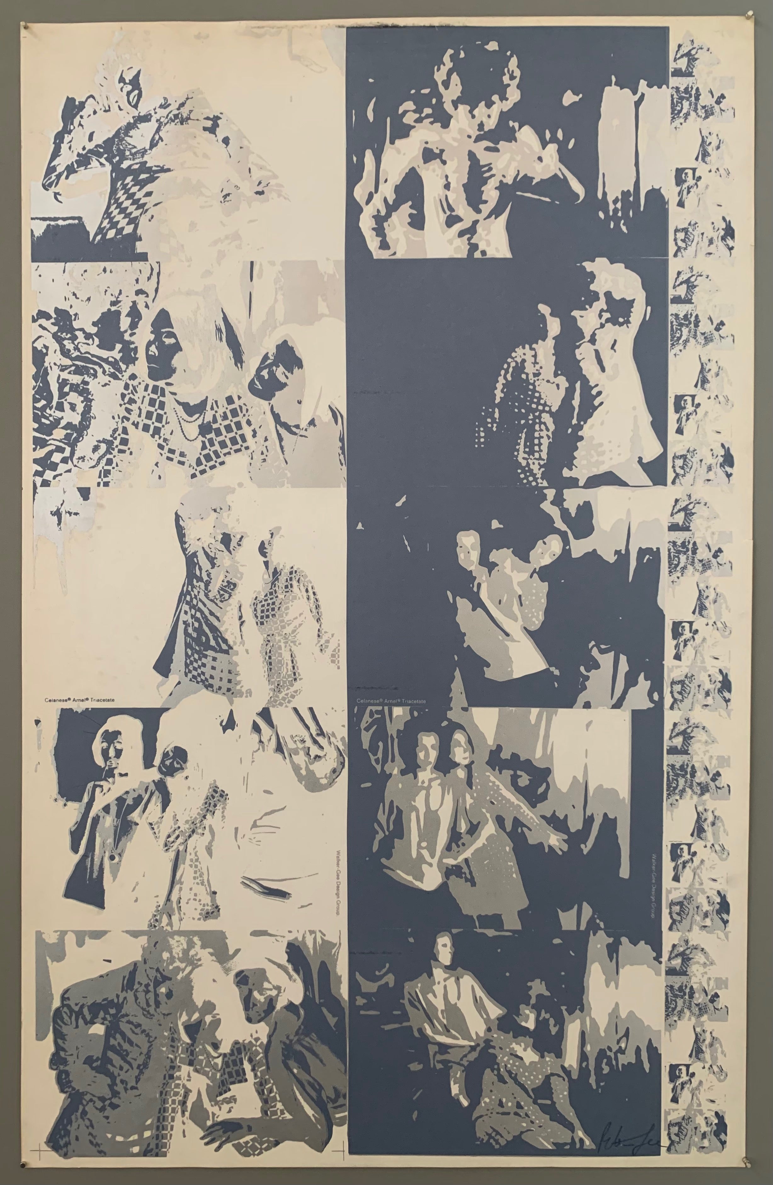 a series of photographs highlighted and shadowed in a pop art style.